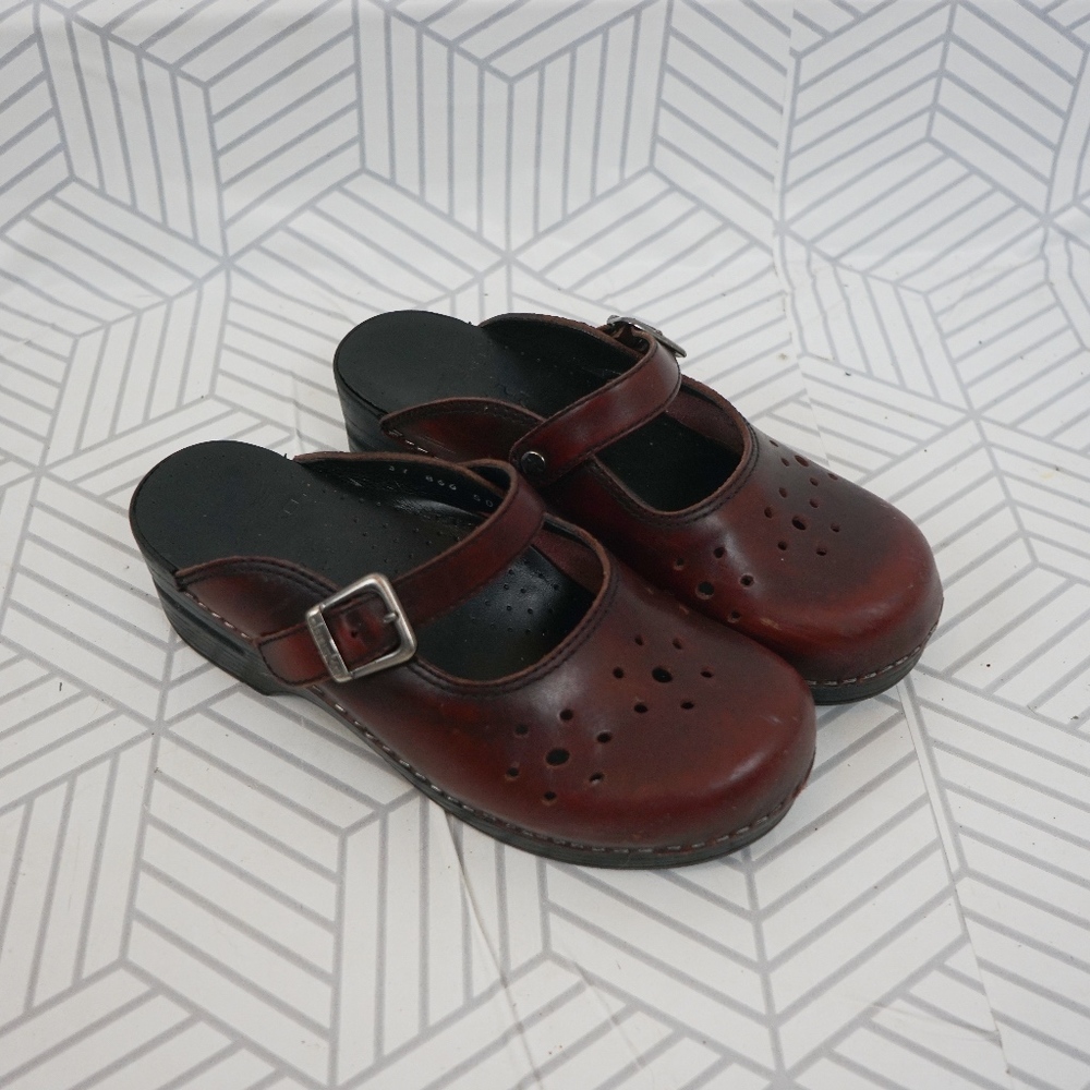 Dansko Plum Mary Jane Slip On Clogs